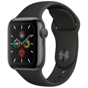Apple Watch 5 40mm Space Grey Aluminium Case With Black Sport Band, MWV82 GPS