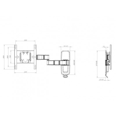 Suport TV Multibrackets M Vesa Flexarm Tilt & Turn III Small