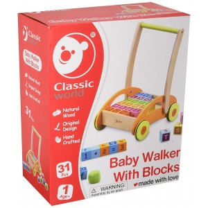 Joc educativ Classic World Baby Walker With Blocks (3306)