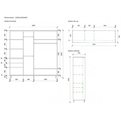 Шкаф-купе Mobildor-Lux Aron 2200 (3025 Sonoma)