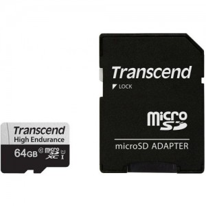 Сard de memorie Transcend MicroSD 64Gb Class 10 UHS-I + Adapter (TS64GUSD350V)
