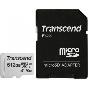 Сard de memorie Transcend MicroSD 512Gb Class 10 + SD adapter (TS512GUSD300S)