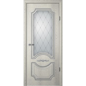 Межкомнатная дверь Albero Leonardo Glass Classica Vinil TB TP Oak Gray Patina Silver (200x70)