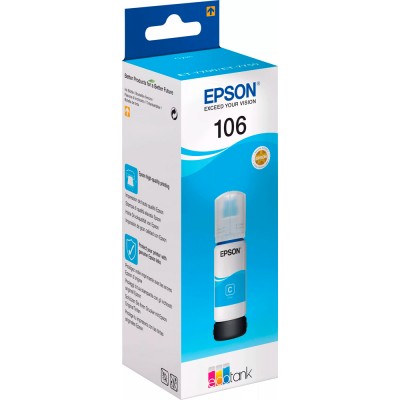 Recipient de cerneală Epson 106 EcoTank Cyan Ink Bottle (C13T00R240)