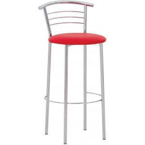 Барный стул Новый стиль Marco Hoker Chrome V27 Red