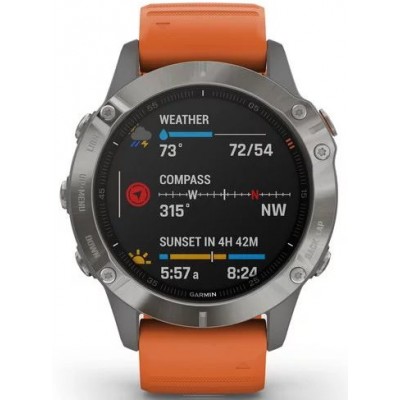Смарт-часы Garmin fenix 6 Sapphire Gray/Orange (010-02158-14)