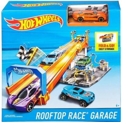 Set jucării transport Mattel Hot Wheels Rooftop Race Garage (DRB29)