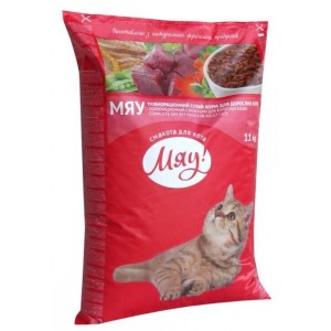 Сухой корм для кошек Мяу Печень 11кг