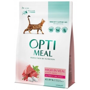 Сухой корм для кошек Optimeal Cat Телятина 10кг