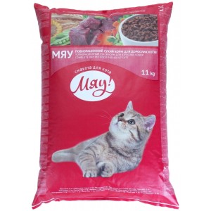 Hrană uscată pentru pisici Мяу Turcia și Iarba de Grădină 11kg