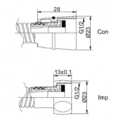 Furtun de duș Rubineta Con/Imp (600058B)