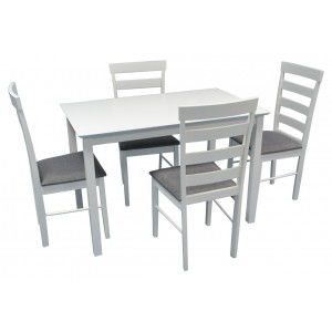 Set masă și scaune Evelin Gloria White/Grey