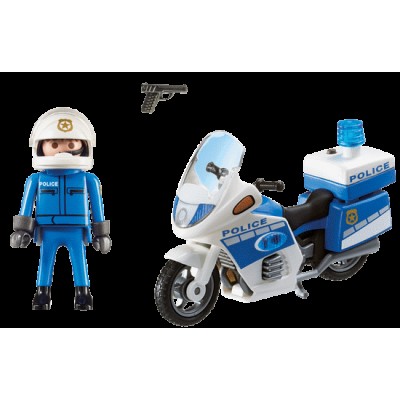 Set jucării Playmobil Police Bike with LED Light (PM6923)