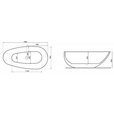 Ванна Polimat Shila 170x85 + sifon freestanding (13477)