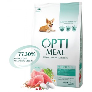 Hrană uscată pentru câini Optimeal Puppy Turkey 12kg