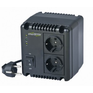 EnerGenie EG-AVR-1001, 1000VA (600W), Automatic AC voltage regulator and stabilizer, 2x Schuko outlets