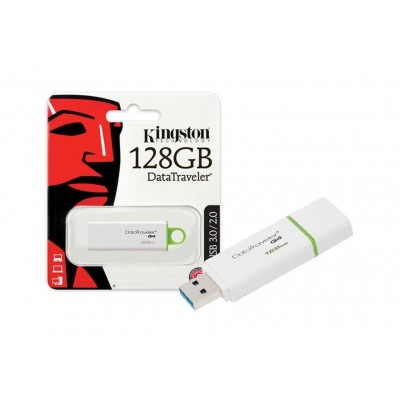 128GB USB3.0 Kingston DataTraveler G4, White/Green, (Read 70 MByte/s, Write 12 MByte/s)