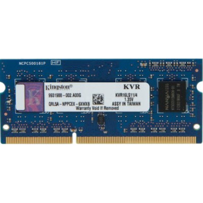 4GB DDR3L-1600 SODIMM  Kingston ValueRam, PC12800, CL11, 1.35V