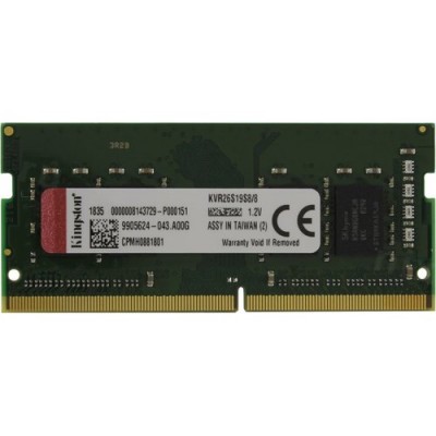 8GB DDR4-2666 SODIMM  Kingston ValueRam, PC21300, CL19, 1.2V, Bulk