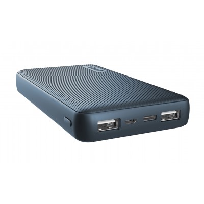 15000mAh Power bank - Trust Primo, Blue, Fast-charge with maximum speed via USB-C (15W) or USB-A (12W). Charging speed varies between devices