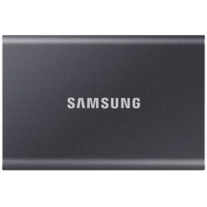M.2 External SSD 1.0TB  Samsung T7 USB 3.2, Gray, USB-C, Fingerprint Security, Includes USB-C to A / USB-C to C cables, Sequential Read/Write: up to 1050/1000 MB/s, V-NAND (TLC), Windows/Mac/PS4/Xbox One compatible, Light, Portable, Durable
