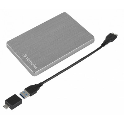 2.5" External HDD 2.0TB (USB3.2)  Verbatim Store 'n' Go ALU Slim, Space Grey, Aluminium, Sleek, Slim, Nero Backup Software, Green Button Energy Saving Software