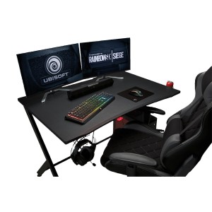 Trust Gaming Desk GXT 711 Dominus, 115cm desk width with fine textured surface, Steel frame, high-quality 18mm MDF desk top and height-adjustable feet