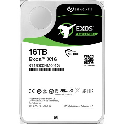 3.5" HDD 16.0TB  Seagate ST16000NM001G  Server Exos™ X16  Enterprise Hard Drive 512E/4KN, 24*7, 7200rpm, 256MB, SATAIII