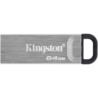 64GB USB3.2  Kingston DataTraveler Kyson Silver, Metal casing, Compact and lightweight (Read 200 MByte/s)