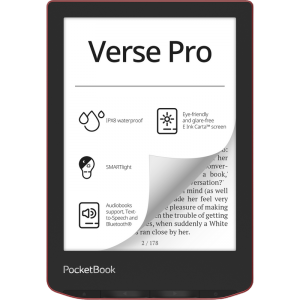 PocketBook Verse PRO, Passion Red,  6" E Ink®Carta™ (1448×1072)
