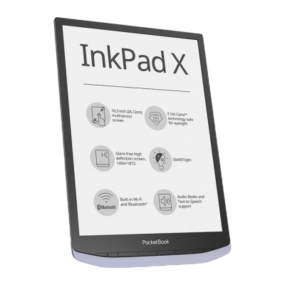 PocketBook InkPad X, Metallic Grey, 10" E InkCarta Mobius (1404x1872)