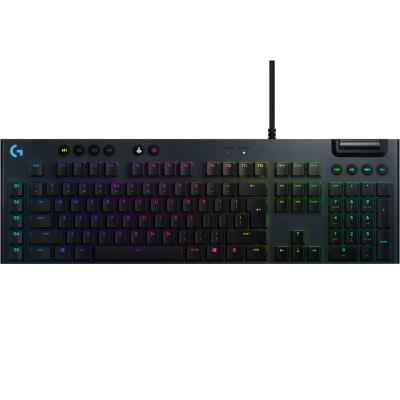 Gaming Keyboard Logitech G815, Mechanical, GL Linear, Ultra thin, Aluminum, Macros, G-Keys, Media control, Volume roller, RGB, 1.8m, USB, EN, Black