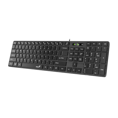 Keyboard Genius SlimStar 126, Low-profile, Multimedia, Chocolate keys, Smart, Black, USB