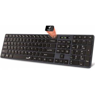 Keyboard Genius SlimStar 126, Low-profile, Multimedia, Chocolate keys, Smart, Black, USB