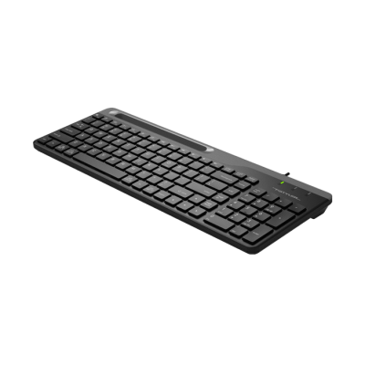 Keyboard A4Tech FK25, Multimedia, Ultra-Slim, Smartphone Cradle, Chocolate Keycaps, Black, USB