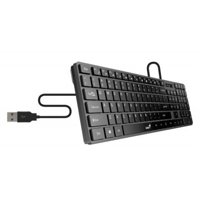 Keyboard Genius SlimStar 126, Low-profile, Multimedia, Chocolate keys, Smart, Black, USB