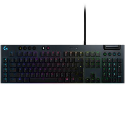 Gaming Keyboard Logitech G815, Mechanical, GL Linear, Ultra thin, Aluminum, Macros, G-Keys, Media control, Volume roller, RGB, 1.8m, USB, EN, Black