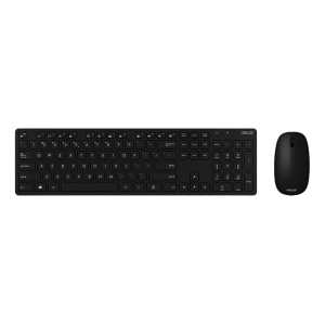 Wireless Keyboard & Mouse Asus W5000, Ultra-thin, Metal-like finish, Silent, 1xAA/2xAAA, Black