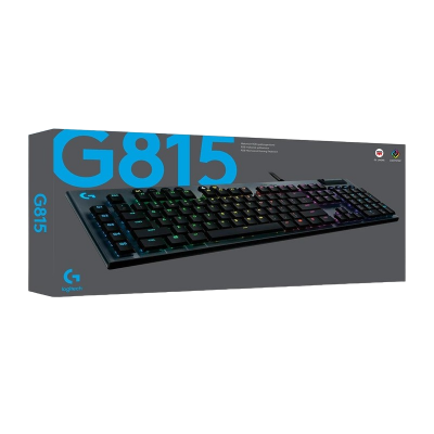 Gaming Keyboard Logitech G815, Mechanical, GL Linear, Ultra thin, Aluminum, Macros, G-Keys, Media control, Volume roller, RGB, 1.8m, USB, EN, Black