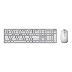 Wireless Keyboard & Mouse Asus W5000, Ultra-thin, Metal-like finish, Silent, 1xAA/2xAAA, White