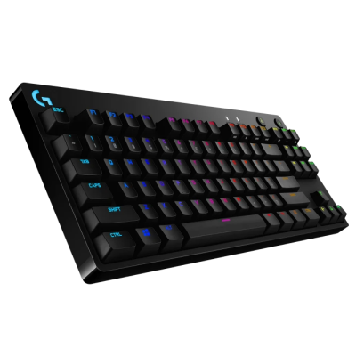 Gaming Keyboard Logitech G PRO, TKL, Mechanical, GX Blue Clicky, RGB , US Layout, Black, USB