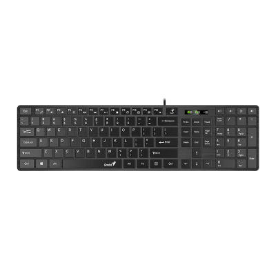 Keyboard Genius SlimStar 126, Low-profile, Multimedia, Chocolate keys, Smart, Black, USB