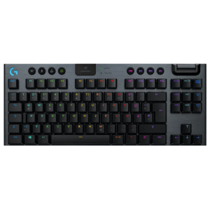 Wireless Gaming Keyboard Logitech G915 TKL, Mechanical, Ultra thin, GL Tactile, Aluminum Alloy, Media Controls, RGB, Battery, BT/2.4GHz, EN, Carbon