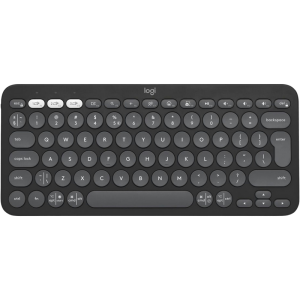 Wireless Keyboard Logitech Pebble Keys 2 K380S, Compact, Low-profile,  Fn keys, Multi-Device, Quiet Typing, 2xAAA, BT/2.4Ghz, EN, Graphite