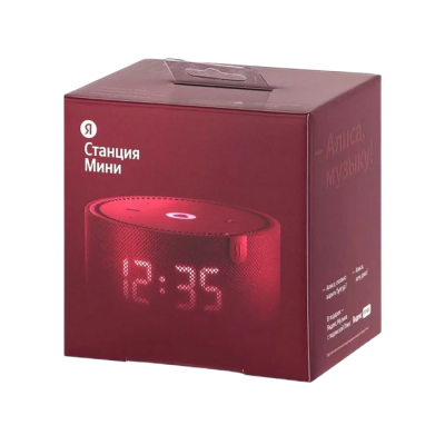 Yandex station mini YNDX-00020R  Red with clock.