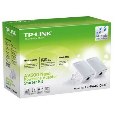 TP-Link 500Mbps Powerline Adapter KIT, TL-PA4010KIT, Plug(EU)