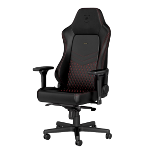 Gaming Chair Noble Hero NBL-HRO-RL-BRD Black/Red Real Leather, User max load up to 150kg / height 165-190cm