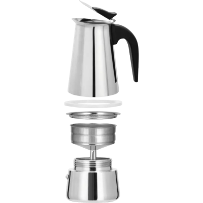 Xavax 111274, Espresso Maker, Maker for 4 Cupsl, Induction, Silve