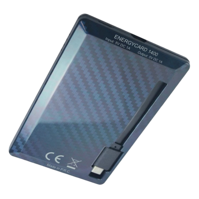  Power Bank  1400 mAh, Tuncmatik Energycard 1400 - Micro USB, Black IMD