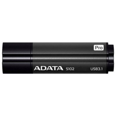  64GB USB3.1 Flash Drive ADATA "S102 Pro", Titanium-Gray, Aluminum, Classic Cap (R/W:100/50MB/s)